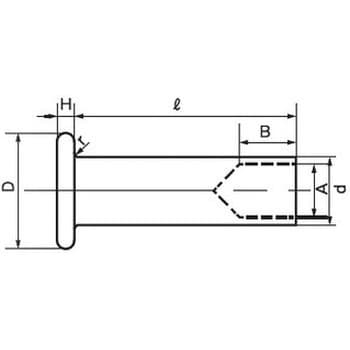 4×6 平中空リベット(ステンレス)(パック品) 1パック(20個) 大阪魂