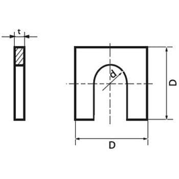 M12×40×3.2 U字角ワッシャー(鉄/ユニクロ)(小箱) 1箱(100個) 大阪魂