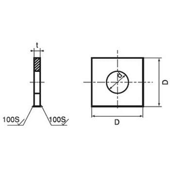 M20×56×4.5 角ワッシャー 小形(鉄/クロメート)(パック品) 1パック(3個 