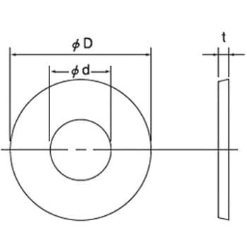 10×22×1.6 ナイロン 丸ワッシャー(ナイロン)(パック品) 1パック(17個