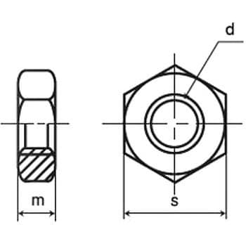 M8×1.25 小形六角ナット 3種(鉄/三価ホワイト)(パック品) 1パック(25個 