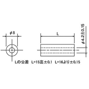 414 POM 丸型中空 スペーサー C(ジュラコン)(パック品) 1パック(5個