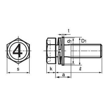 4マーク小形 細目六角アプセットSP=3(SPAK+JISW組込)(鉄/3価ホワイト)(小箱) - 大阪魂
