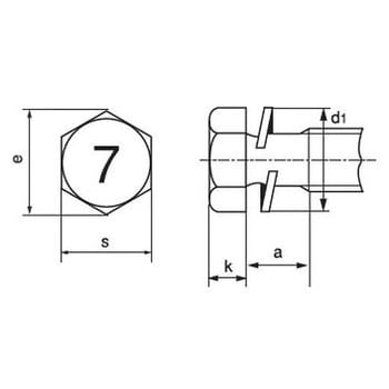 M6×20 7マーク付き六角トリーマP=2(SW組込)(鉄/クロメート)(小箱) 1箱