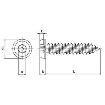 TRF/いたずら防止用ねじステンレスピン六角穴付ボタンタッピンねじ 4種AB形(ステンレス)(小箱) - サイマコーポレーション