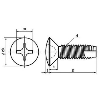 M5×10 (+)丸皿タッピンねじ 3種溝付C-1形(鉄/3価ホワイト)(小箱) 1箱