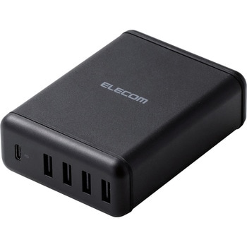 USB充電器 AC充電器 タイプC×1ポート USB×4ポート ケーブル付属 1.5m 高速充電 PD スマホ iPhone エレコム