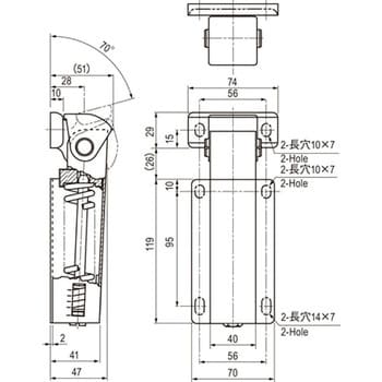 TH-64 オートヒンジ(強力型) 1個 栃木屋 【通販モノタロウ】