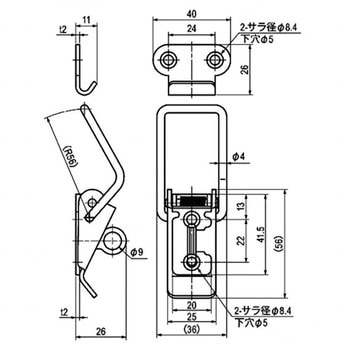 ステンレス蓋止(施錠用穴付) 栃木屋