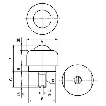 ボールキャスター(ボルト型) 栃木屋