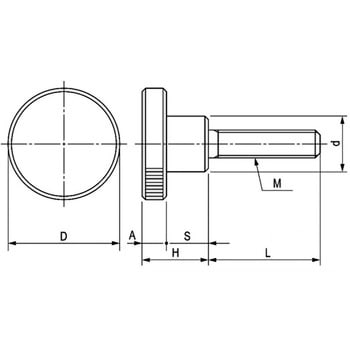 TL-KNM-16-M4-10 ローレットノブ(雄ねじ) 1個 栃木屋 【通販サイト