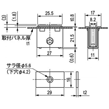 押込型マグネットキャッチ 栃木屋