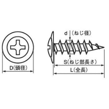 M4.2×13 (+)軽天ビスシンワッシャー(鉄/ユニクロ)(小箱) 1箱(1000個