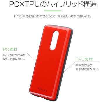 Xperia 1 SO-03L/SOV40/SoftBank 耐衝撃ハイブリッドケース 「PALLET AIR」 レッド ストラップホール付 LEPLUS
