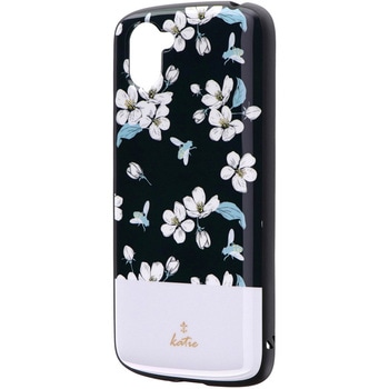 AQUOS R3 SH-04L/SHV44/SoftBank 耐衝撃ハイブリッドケース 「PALLET AIR Katie」 フラワーブラック ストラップホール付 LEPLUS