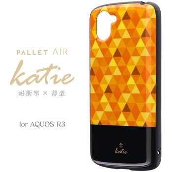 AQUOS R3 SH-04L/SHV44/SoftBank 耐衝撃ハイブリッドケース 「PALLET AIR Katie」 モザイクイエロー ストラップホール付 LEPLUS