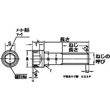 3×100 六角穴付ボルト (鉄/3価ブラック) 半ねじ 1パック(1個) 大阪魂