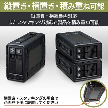 エレコム 外付けハードディスク HDD 2TB 2Bay USB3.1 RAID機能搭載 ELD