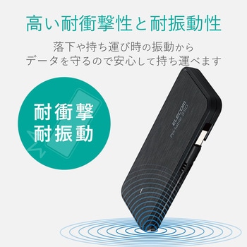 ESD-EC0960GBK 外付けSSD/ポータブル/ケーブル収納対応/USB3.1(Gen1