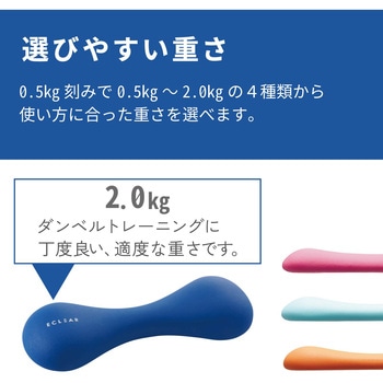 ダンベル スリムタイプ 筋トレ 1個入り 持ちやすい エレコムヘルスケア