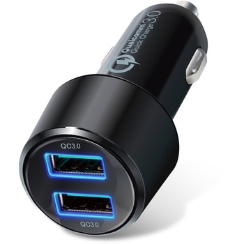 MPA-CCUQ05BK カーチャージャー 車載充電器 USB×2ポート (自動識別) QuickCharge3.0 シガーチャージャー シガーソケット  1個 エレコム 【通販モノタロウ】