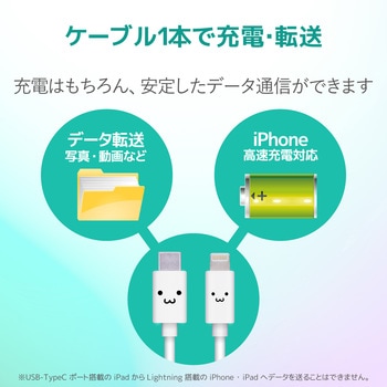 Lightningケーブル C-Lightning 認証品 USB タイプC ライトニング スマートフォン タブレット エレコム