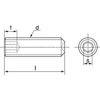 12-24×1/2 六角穴付止めねじ UNC(ホーローセット) くぼみ先(鉄/生地) 1