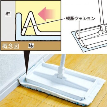 スミまで拭けるウェットモップ伸縮タイプ - アズマ工業