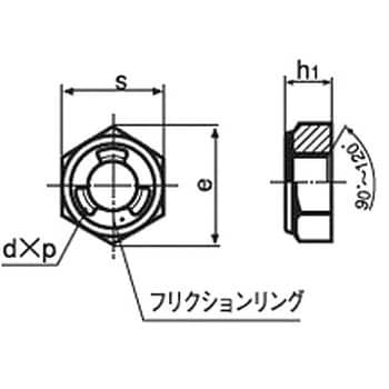 M6 Uナット薄形(鉄/3価ホワイト)(小箱) 1箱(1500個) 冨士精密