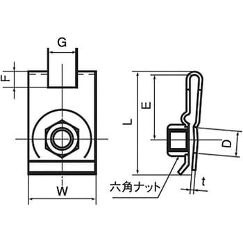 クリップナット(鉄/クロメート)(小箱)