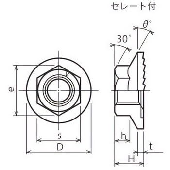 M6 フランジナット セレート付(ステンレス)(小箱) 1箱(500個) 大阪魂