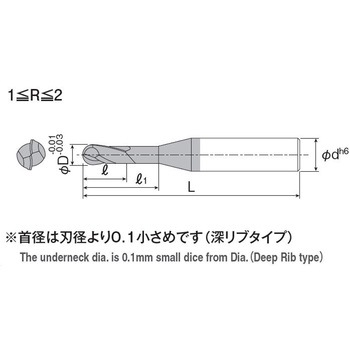 OKハードコートボールエンドミルロング 岡崎精工