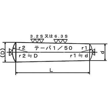 M12×35 テーパーピン(鉄)(小箱) 1箱(50個) 大阪魂 【通販サイトMonotaRO】