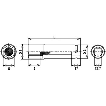 12.7sqスリムパラボラ化粧ナット用ロングソケットセット FPC