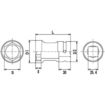 25.4sqアウターナット用ロング浅口ソケット FPC