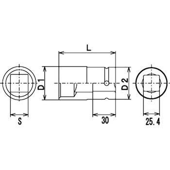 25.4sq袋ナット用ソケット FPC