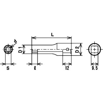 9.5sqソケットレンチ用ディープソケット(6角) FPC