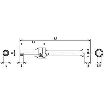 9.5sqインパクトユニバーサルエクステンションソケット - FPC