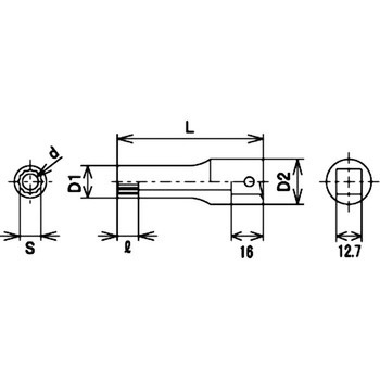 12.7sqソケットレンチ用ディープソケット(12角) FPC