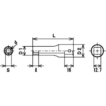 12.7sqソケットレンチ用ディープソケット(6角) FPC