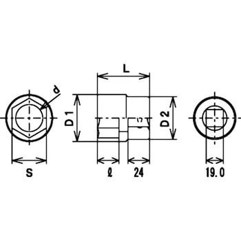 6S-64H 19.0sqソケットレンチ用ソケット(6角) 1個 FPC 【通販サイト