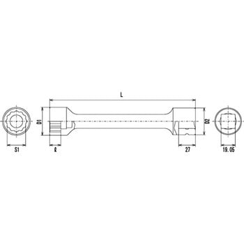 6ST-32 19.0sqトルクレンチ用エクステンションソケット 1個 FPC 【通販