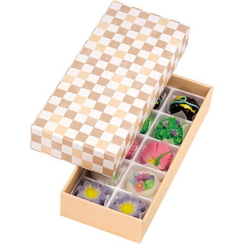 格子 うすちゃ色10ヶ入 トレー付 ヤマニパッケージ