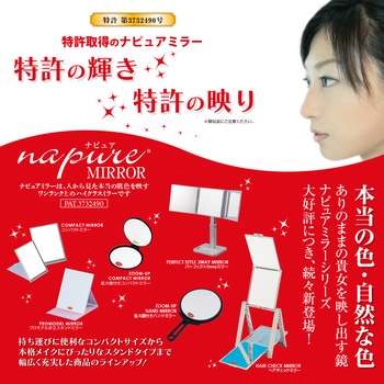 5倍拡大鏡付きプロモデル折立ナピュアミラー 堀内鏡工業