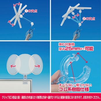 3倍拡大鏡付きプロモデル折立ナピュアミラー 堀内鏡工業