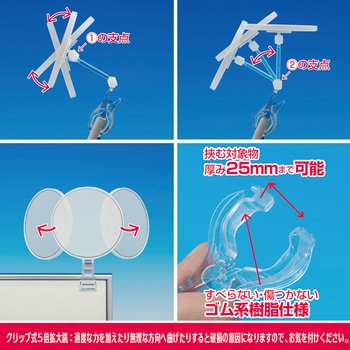 5倍拡大鏡付きプロモデル折立ナピュアミラー 堀内鏡工業
