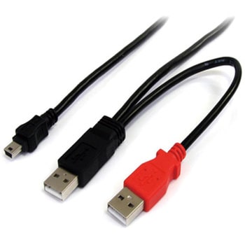 USB2HABMY1 30cm USB Y字給電ケーブル(USB A - mini B) 外付け