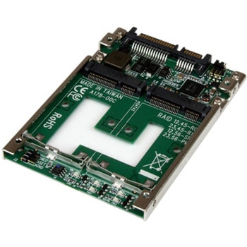 デュアルmSATA SSD - 2.5インチ SATA変換アダプタ基板(RAID対応) StarTech.com