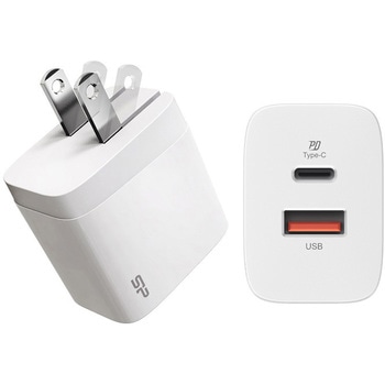 AC充電器 Type-C & USB-A 20W ホワイト シリコンパワー(Silicon Power)