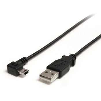 1.8m ミニUSB変換ケーブル miniUSB右向きL型ケーブル USB A端子 オス - USB mini-B端子 オス StarTech.com